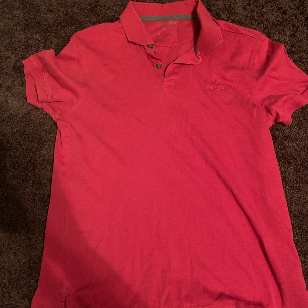 Calvin Klein Liquid Touch Golf Polo Shirt men’s red